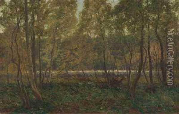 Flussaue Im Herbst Oil Painting - Carl Friedrich Daubenspeck