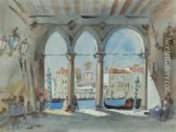 Entrance Hall Of The Ca' D'oro, Venice Oil Painting - Hercules Brabazon Brabazon