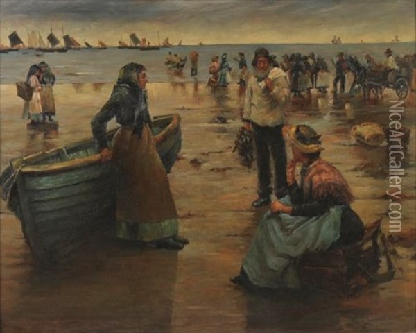 Waiting For The Day's Catch Oil Painting - Stanhope Forbes