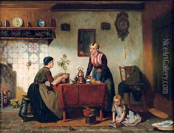Interior in the North of Holland tea-time Oil Painting - Sipke Kool