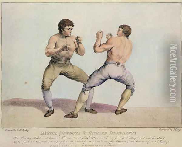 Boxing Match Between Daniel Mendoza and Richard Humphreys, 29th September 1790 Oil Painting - Charles Reuben Ryley