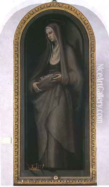 St. Elizabeth of Hungary Oil Painting - Giovanni Antonio Sogliani