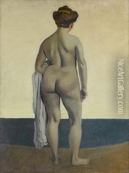 Baigneuse Vue De Dos Oil Painting - Felix Edouard Vallotton