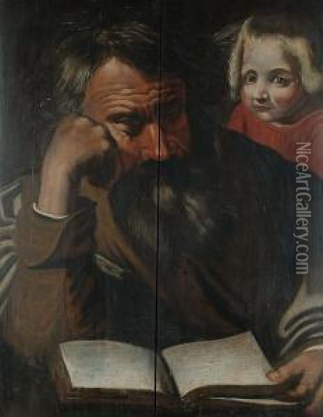 St Matthew With His Gospel. Oil Painting - Matthias Stomer