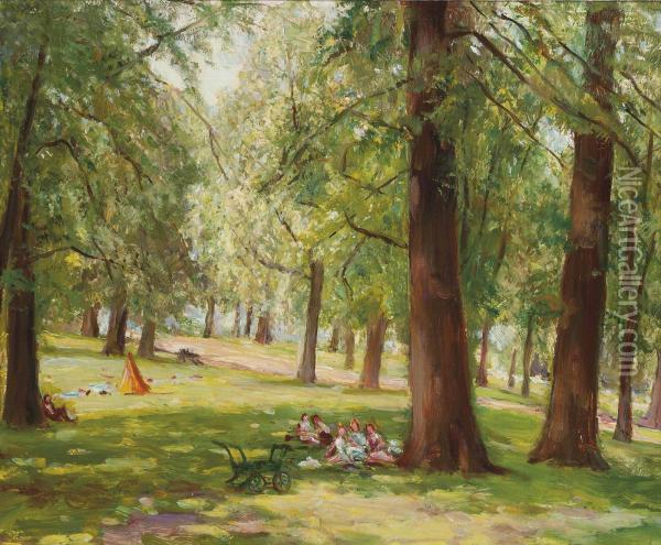 The Broad Walk Oil Painting - Maud Hall-Neale