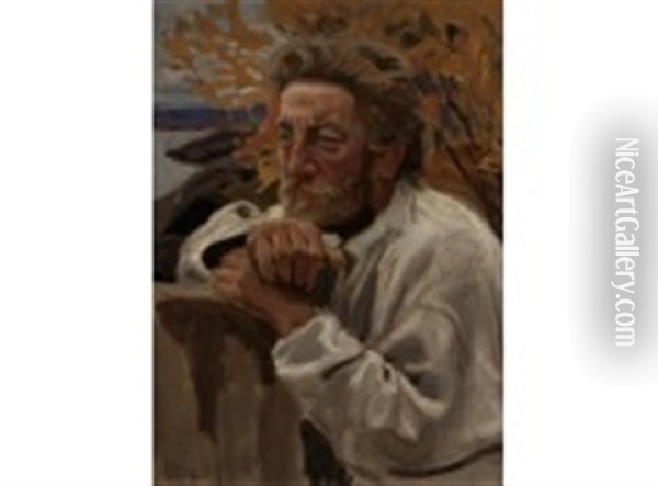 Man Oil Painting - Akseli Valdemar Gallen-Kallela