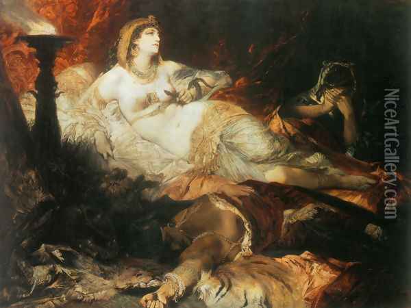 Der Tod der Kleopatra (The Death of Cleopatra) Oil Painting - Hans Makart