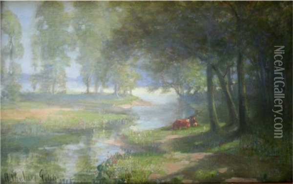 St. Ouen On The Seine Oil Painting - Henry William Phelan Gibb