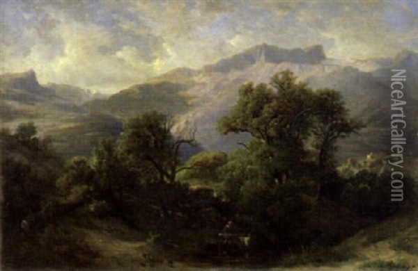 Environs De Sierre Oil Painting - Francois Diday