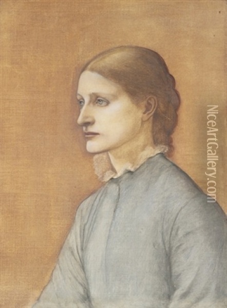 Portrait Of Emily Ayscough Turner, Nee Hodgkinson Oil Painting - Edward Burne-Jones