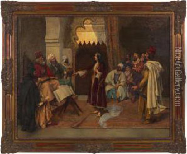 Pleading Her Case Oil Painting - Clement Pujol de Guastavino