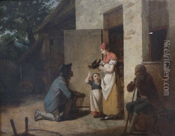 L'heureuse Famille Oil Painting - Francois Marius Granet