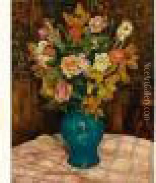 Bouquet De Fleurs Oil Painting - Marcel Leprin