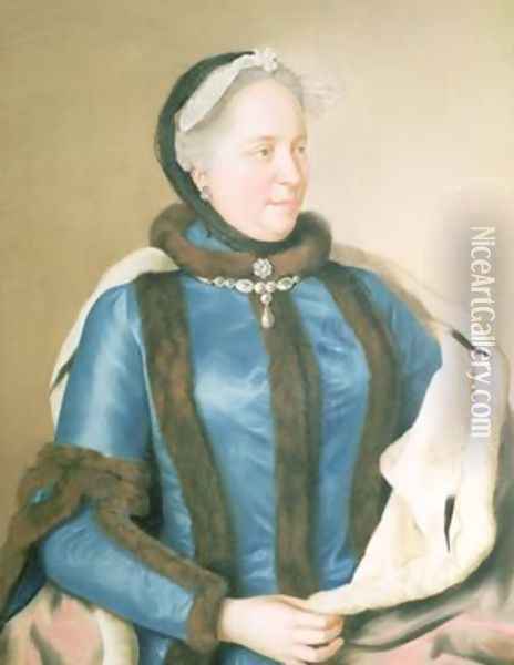 Empress Maria Theresa of Austria 1717-80 Oil Painting - Etienne Liotard