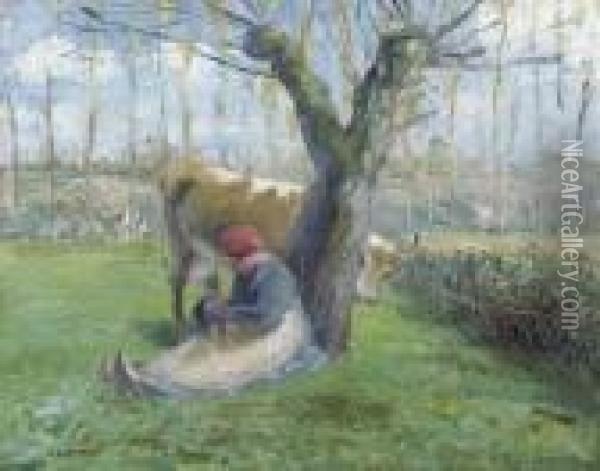 La Gardeuse De Vache Oil Painting - Camille Pissarro