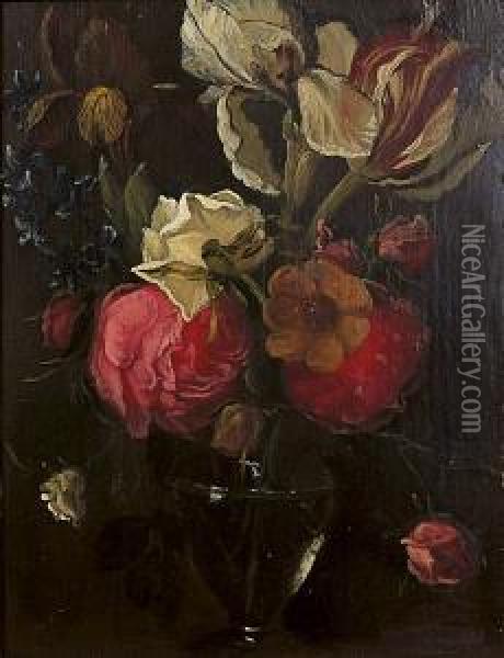 Vase De Fleurs Oil Painting - Thomas Wouterus Wouters