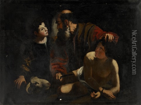 Isaks Offer Oil Painting -  Caravaggio