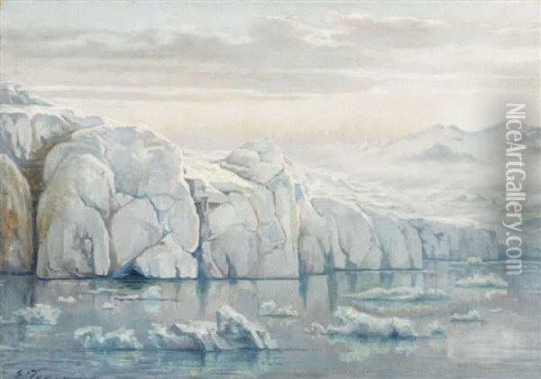 Gletscher Auf Spitzbergen Oil Painting - Edouard Jeanmaire