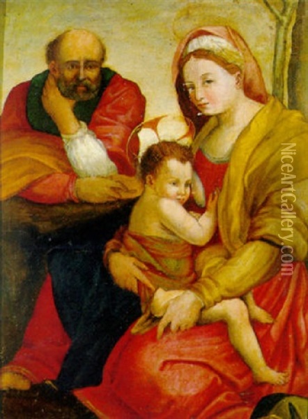 Sacra Famiglia Oil Painting - Giovanni Battista di Matteo Naldini