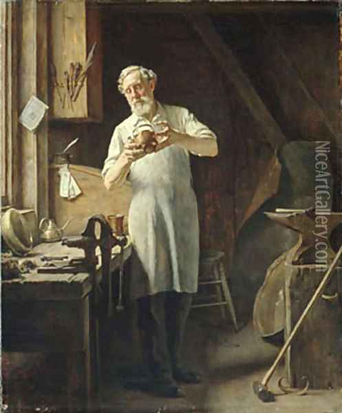 The Coppersmith 1898 Oil Painting - Edgar Melville Ward