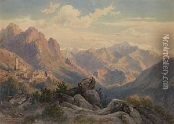 Vico Auf Korsika Oil Painting - Carl Hummel