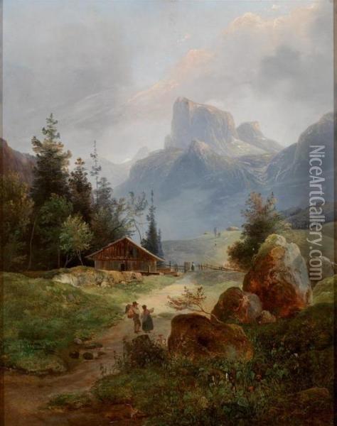 Prachtvolle Gebirgslandschaft Oil Painting - Wilhelm Steinfeld
