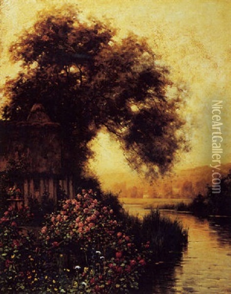 Sunset In The Risle Valley Oil Painting - Louis Aston Knight