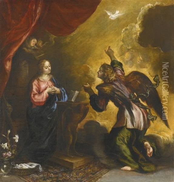 The Annunciation Oil Painting - Francisco Camilo
