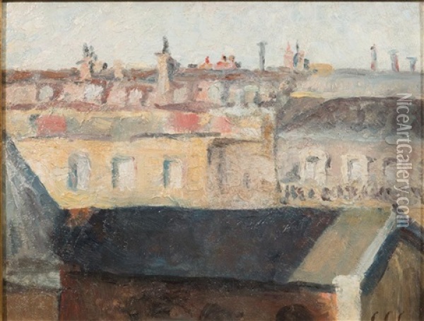 Rooftops Oil Painting - Colin Campbell Cooper