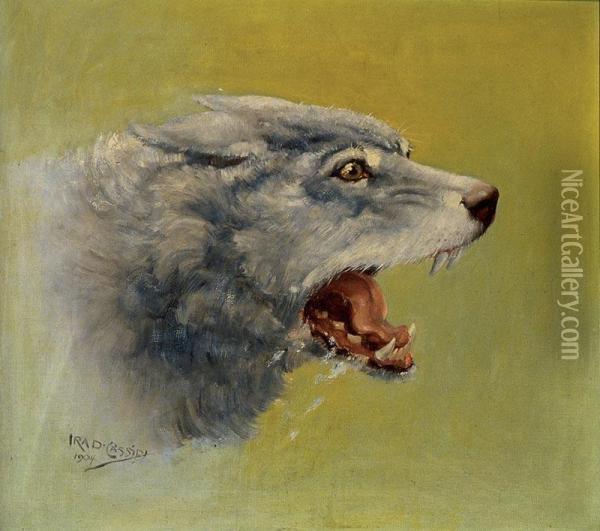 Wolf Oil Painting - Ira Diamond Gerald Cassidy