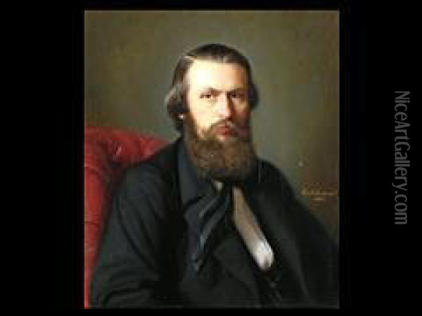 Portrait Eines Herren Mit Bart Oil Painting - Emil Brehmer