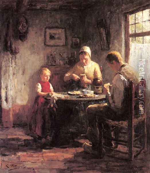 The Afternoon Meal Oil Painting - Evert Pieters
