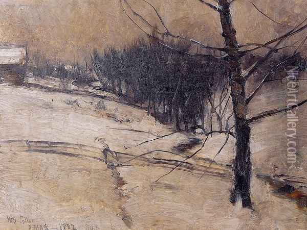 Snow Scene Oil Painting - John Henry Twachtman