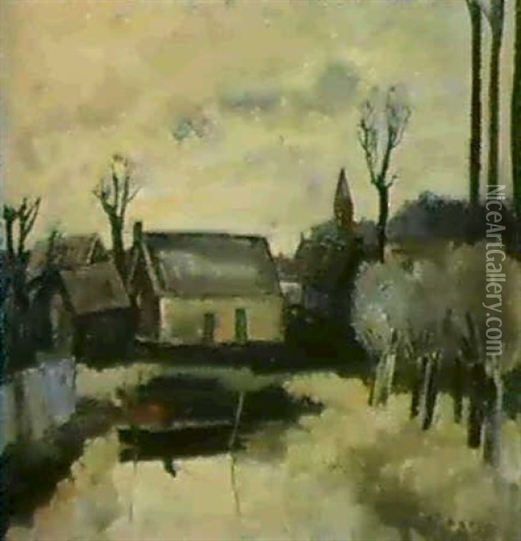 Pecheur Aux Abords D'un Village Oil Painting - Armand Adrien Marie Apol
