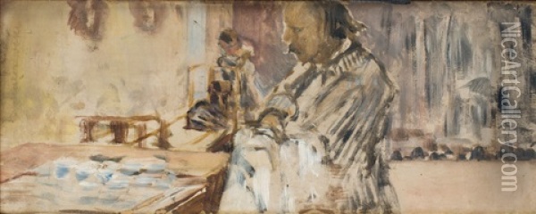 My Life. Sketch For Central Panel Of Triptych Oil Painting - Jacek Malczewski
