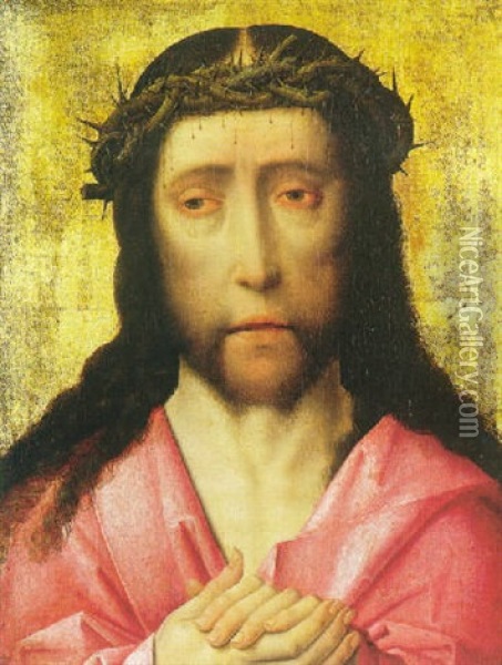 Le Christ A La Couronne D'epines Oil Painting - Dieric Bouts the Younger