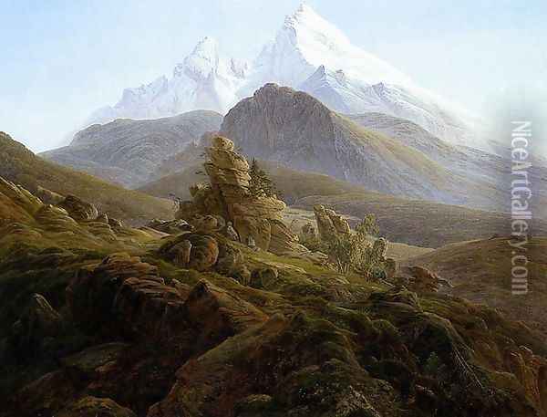 The Watzmann 1824-25 Oil Painting - Caspar David Friedrich