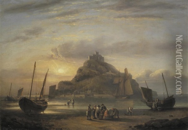 St Michael's Mount Oil Painting - Thomas Luny