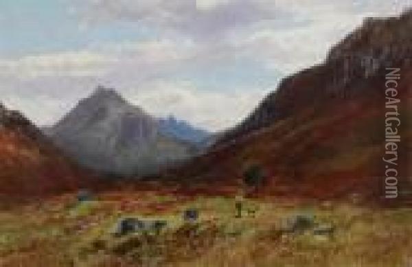 Highland Landscape Oil Painting - Alfred de Breanski