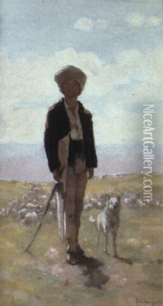 The Young Shepherd Oil Painting - Nicolae Grigorescu