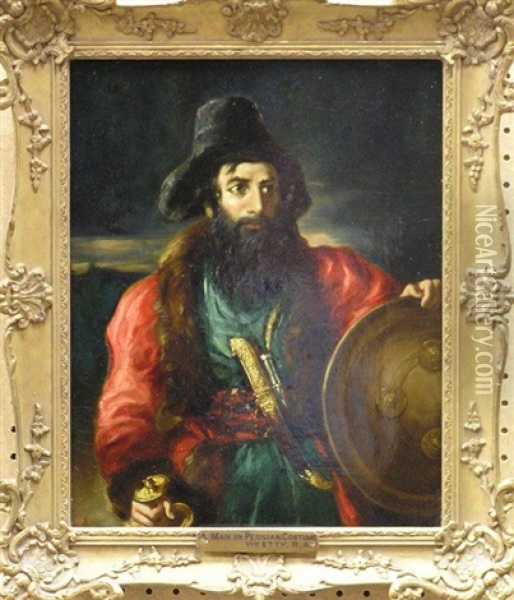 Man In Persian Costume Oil Painting - William Etty