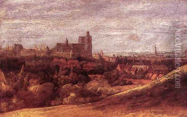 View of Brussels from the North-East c. 1625 Oil Painting - Hercules Seghers