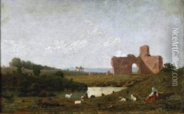Paesaggio Romano Oil Painting - Alessandro la Volpe