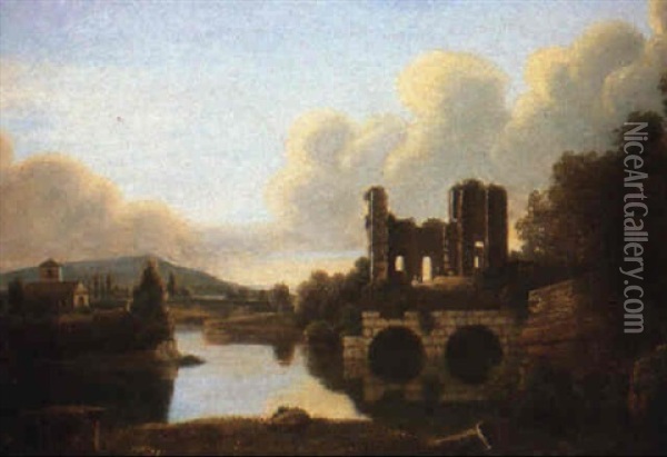 Landscape With Castle Ruins Oil Painting - William Sadler the Younger