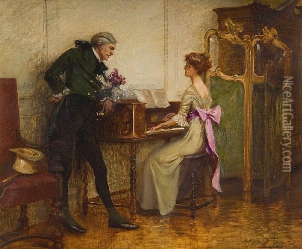 Music Oil Painting - Albert Chevallier Tayler