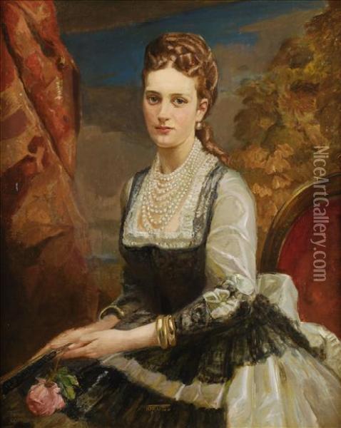 Portrait Of Princessalexandra Of Denmark Oil Painting - Carl Christian Forup