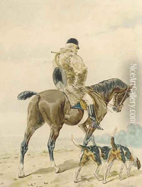 Out hunting Oil Painting - Alfred Dedreux