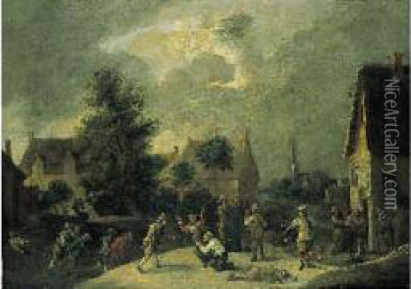 Scene De Pillage Pendant La Guerre Des Flandres Oil Painting - Lambert de Hondt
