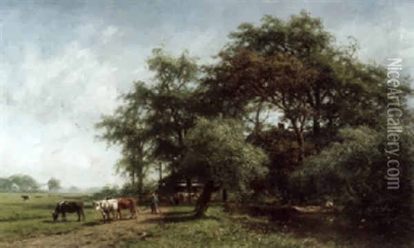Sommertag Auf Dem Lande Oil Painting - Jan Frederik Van Deventer