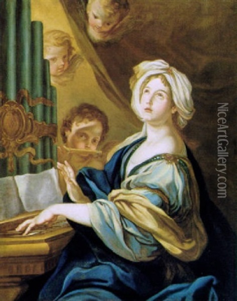 Sant Cecilia Oil Painting - Francesco (Imperiali) Ferdinandi